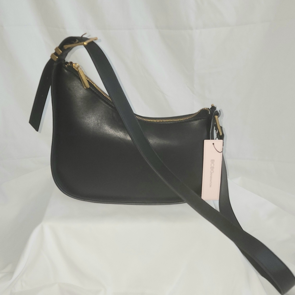 BCBGeneration Black Crossbody Bag with Gold Accents
